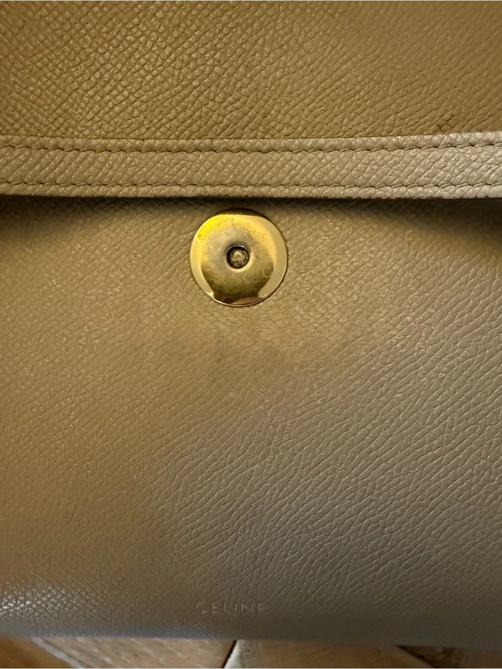 CELINE Taupe Brown Mini Nano Belt Satchel with Top Handle